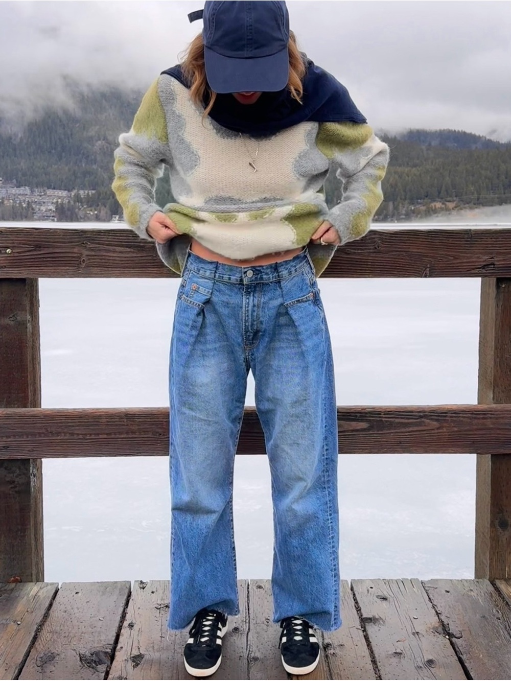 Proche Studio Upcycled Front Pleat Denim